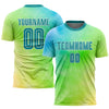 Maxcorners Custom Tie Dye Teal-White Sublimation Soccer Uniform Jersey LM2605