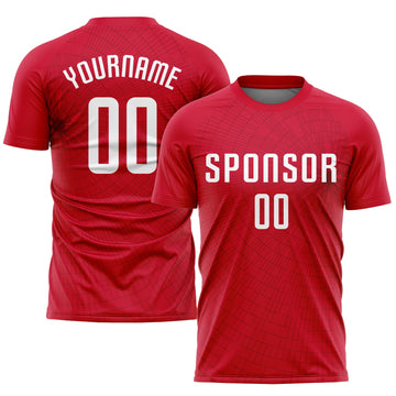 Maxcorners Custom Red White Elite Sublimation Soccer Uniform Jersey LM2605