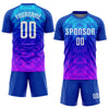 Maxcorners Custom Royal White Light Blue-Hot Pink Sublimation Soccer Uniform Jersey LM2605