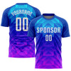 Maxcorners Custom Royal White Light Blue-Hot Pink Sublimation Soccer Uniform Jersey LM2605