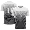 Maxcorners Custom Steel Gray White Sublimation Soccer Uniform Jersey LM2605