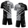 Maxcorners Custom Graffiti Pattern Black-Gray Scratch Sublimation Soccer Uniform Jersey LM2605