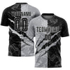 Maxcorners Custom Graffiti Pattern Black-Gray Scratch Sublimation Soccer Uniform Jersey LM2605