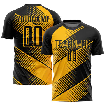 Maxcorners Custom Gold Black Sublimation Soccer Uniform Jersey LM2605 6