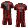 Maxcorners Custom Red Black-White Stars And Stripes Sublimation Soccer Uniform Jersey LM2605