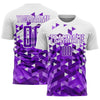 Maxcorners Custom Purple White Geometric Pattern Sublimation Soccer Uniform Jersey LM2605