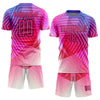 Maxcorners Custom Purple Pink-Black Geometric Shapes Sublimation Soccer Uniform Jersey LM2605