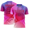 Maxcorners Custom Purple Pink-Black Geometric Shapes Sublimation Soccer Uniform Jersey LM2605