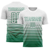 Maxcorners Custom White Kelly Green Gradient Pinstripe Sublimation Soccer Uniform Jersey LM2605