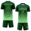 Maxcorners Custom Green Pea Green Gradient Pinstripe Sublimation Soccer Uniform Jersey LM2605