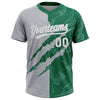 Maxcorners Custom Graffiti Pattern White Kelly Green-Gray 3D Scratch Two-Button Unisex Softball Jersey LM2605