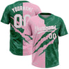 Maxcorners Custom Graffiti Pattern White Kelly Green-Light Pink 3D Scratch Two-Button Unisex Softball Jersey LM2605