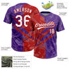 Maxcorners Custom Graffiti Pattern White Purple-Red 3D Scratch Two-Button Unisex Softball Jersey LM2605