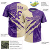 Maxcorners Custom Graffiti Pattern Purple-Cream 3D Scratch Two-Button Unisex Softball Jersey LM2605