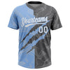 Maxcorners Custom Graffiti Pattern White Steel Gray-Light Blue 3D Scratch Two-Button Unisex Softball Jersey LM2605