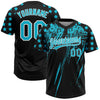 Maxcorners Custom Black Lakes Blue-White Distressed Scratch Brush Stroke Star Raglan Sleeves Two-Button Unisex Softball Jersey LM2605