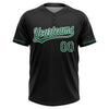 Maxcorners Custom Black Kelly Green-White Mexico Two-Button Unisex Softball Jersey LM2605