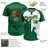 Maxcorners Custom Kelly Green Old Gold-White Mexico Two-Button Unisex Softball Jersey LM2605