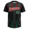 Maxcorners Custom Black Kelly Green Red-White Mexico Two-Button Unisex Softball Jersey LM2605