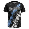 Maxcorners Custom Black Light Blue-White Dripping Splatter Cracked Texture Two-Button Unisex Softball Jersey LM2605