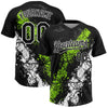 Maxcorners Custom Black Neon Green-White Dripping Splatter Cracked Texture Two-Button Unisex Softball Jersey LM2605