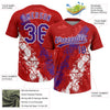 Maxcorners Custom Red Purple-White Dripping Splatter Cracked Texture Two-Button Unisex Softball Jersey LM2605