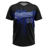 Maxcorners Custom Black Royal-White Dripping Splatter Paint Two-Button Unisex Softball Jersey LM2605