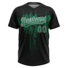 Maxcorners Custom Black Kelly Green-White Dripping Splatter Paint Two-Button Unisex Softball Jersey LM2605