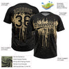 Maxcorners Custom Black Vegas Gold Dripping Splatter Paint Two-Button Unisex Softball Jersey LM2605