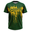 Maxcorners Custom Green Yellow Dripping Splatter Paint Two-Button Unisex Softball Jersey LM2605