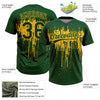 Maxcorners Custom Green Yellow Dripping Splatter Paint Two-Button Unisex Softball Jersey LM2605