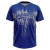 Maxcorners Custom Royal Gray Dripping Splatter Paint Two-Button Unisex Softball Jersey LM2605
