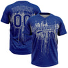 Maxcorners Custom Royal Gray Dripping Splatter Paint Two-Button Unisex Softball Jersey LM2605