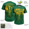 Maxcorners Custom Kelly Green Yellow Dripping Splatter Paint Two-Button Unisex Softball Jersey LM2605