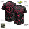 Maxcorners Custom Black Neon Pink Abstract Network Two-Button Unisex Softball Jersey LM2605