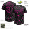 Maxcorners Custom Black Deep Pink Abstract Network Two-Button Unisex Softball Jersey LM2605