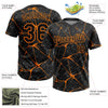 Maxcorners Custom Black Bay Orange Abstract Network Two-Button Unisex Softball Jersey LM2605