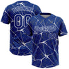 Maxcorners Custom Royal White Abstract Network Two-Button Unisex Softball Jersey LM2605