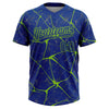 Maxcorners Custom Royal Neon Green Abstract Network Two-Button Unisex Softball Jersey LM2605