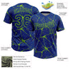 Maxcorners Custom Royal Neon Green Abstract Network Two-Button Unisex Softball Jersey LM2605