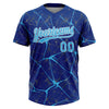 Maxcorners Custom Royal Sky Blue-White Abstract Network Two-Button Unisex Softball Jersey LM2605