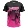 Maxcorners Custom Black Pink-White Gradient Style Twinkle Star Two-Button Unisex Softball Jersey LM2605