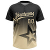 Maxcorners Custom Black Cream Gradient Style Twinkle Star Two-Button Unisex Softball Jersey LM2605