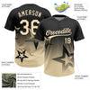 Maxcorners Custom Black Cream Gradient Style Twinkle Star Two-Button Unisex Softball Jersey LM2605