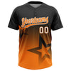 Maxcorners Custom Black Bay Orange-White Gradient Style Twinkle Star Two-Button Unisex Softball Jersey LM2605