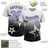 Maxcorners Custom White Light Blue Black-Pink Gradient Style Twinkle Star Two-Button Unisex Softball Jersey LM2605