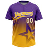 Maxcorners Custom Purple Gold-White Gradient Style Twinkle Star Two-Button Unisex Softball Jersey LM2605