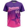 Maxcorners Custom Purple Pink-White Gradient Style Twinkle Star Two-Button Unisex Softball Jersey LM2605