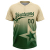Maxcorners Custom Cream Green Gradient Style Twinkle Star Two-Button Unisex Softball Jersey LM2605