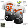 Maxcorners Custom White Orange-Black Gradient Style Twinkle Star Two-Button Unisex Softball Jersey LM2605